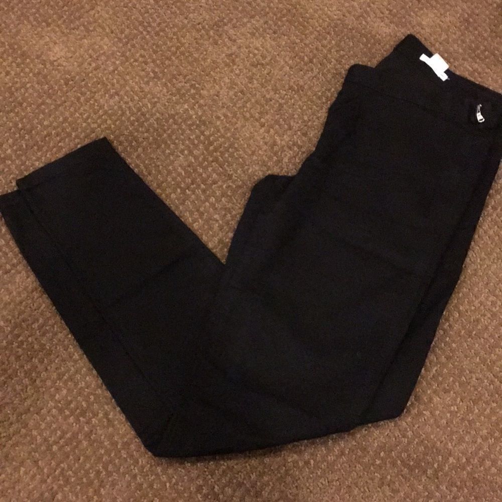 Club Monaco Black Skinny Pants Side Zip Stretch 29”